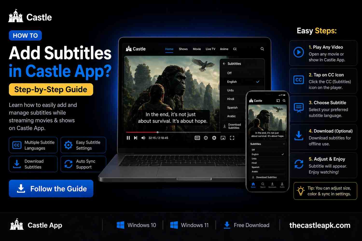 How to Add Subtitles in Castle App?